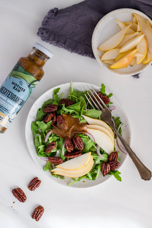 Arugula Salad with Pear and Sweet and Spicy Pecans