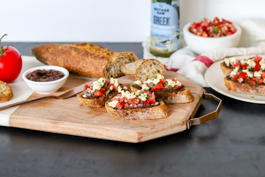 Greek Bruschetta with Tofu Feta