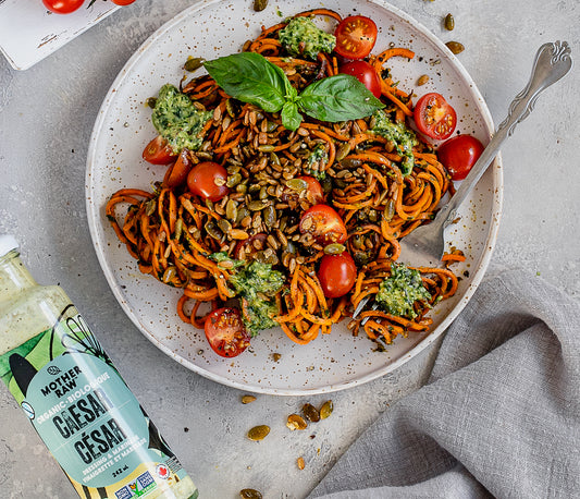 Sweet Potato Noodles with Caesar Pesto