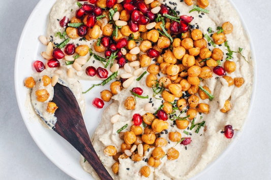Ranch Dip with Roasted Chickpeas and Pomegranate