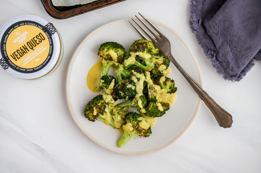 Crispy Broccoli with Vegan Queso