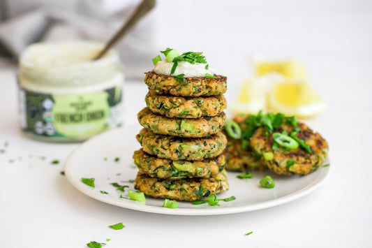Zucchini Fritters with Onion Dip