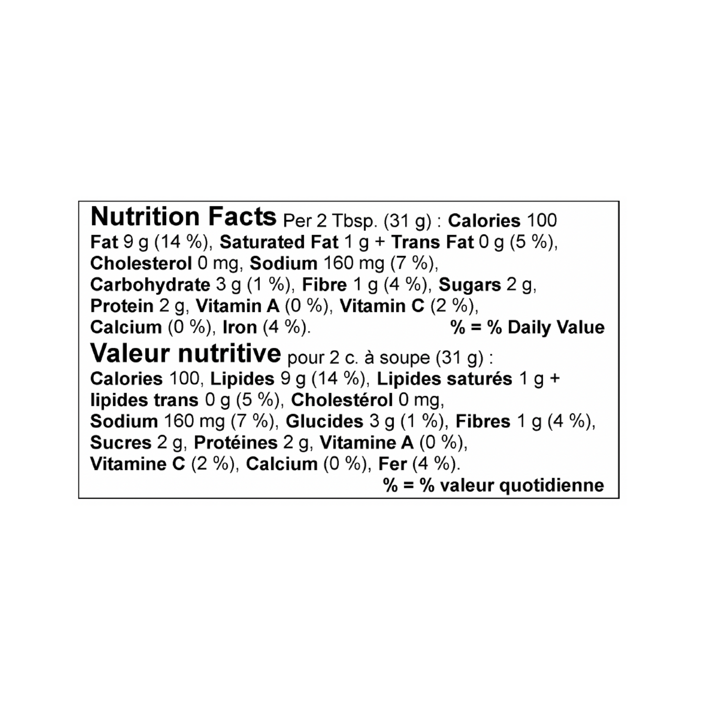 Vegan Organic French Onion Dip Nutritional Info