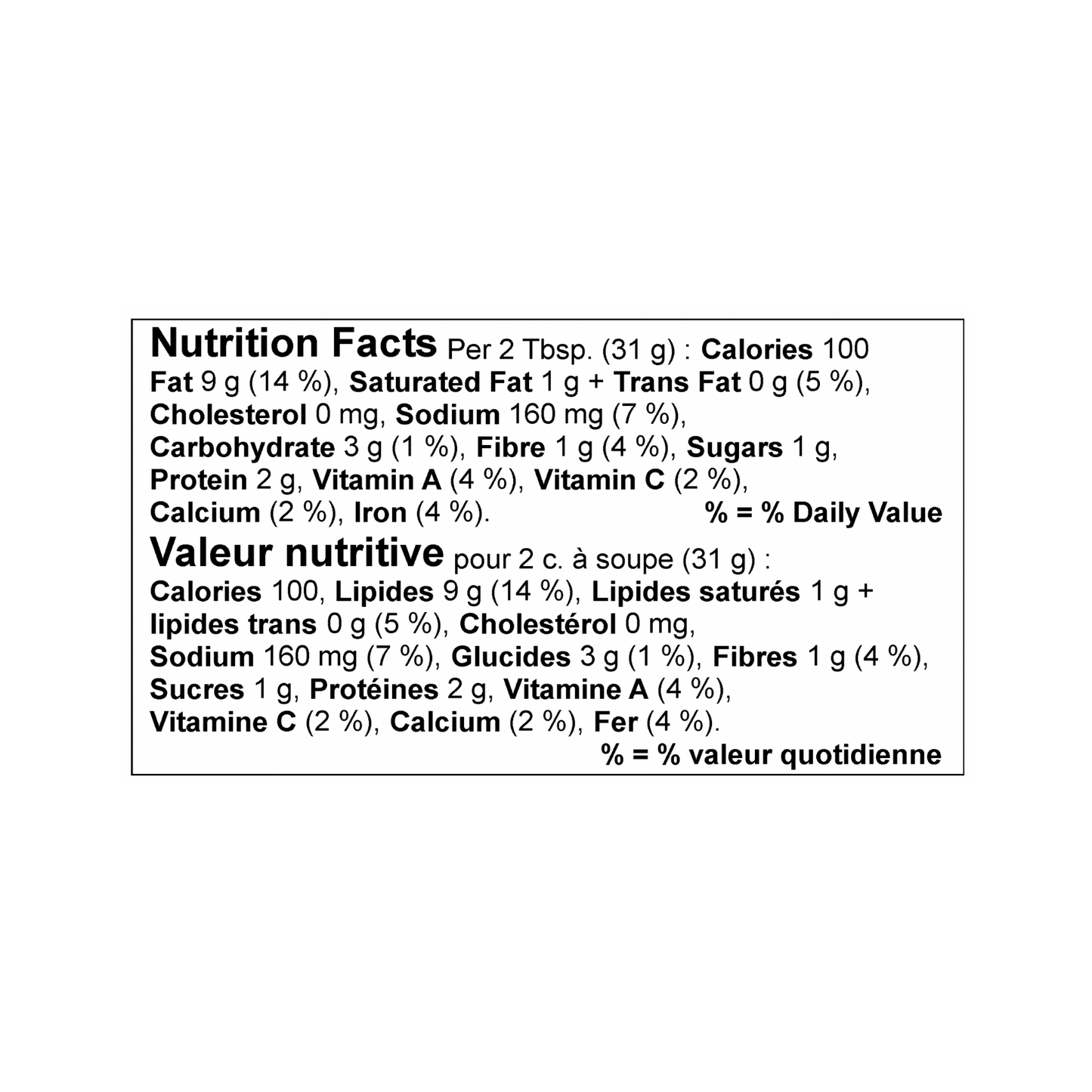 Mother Raw Organic Vegan Dairy Free Dip Nutritional Information