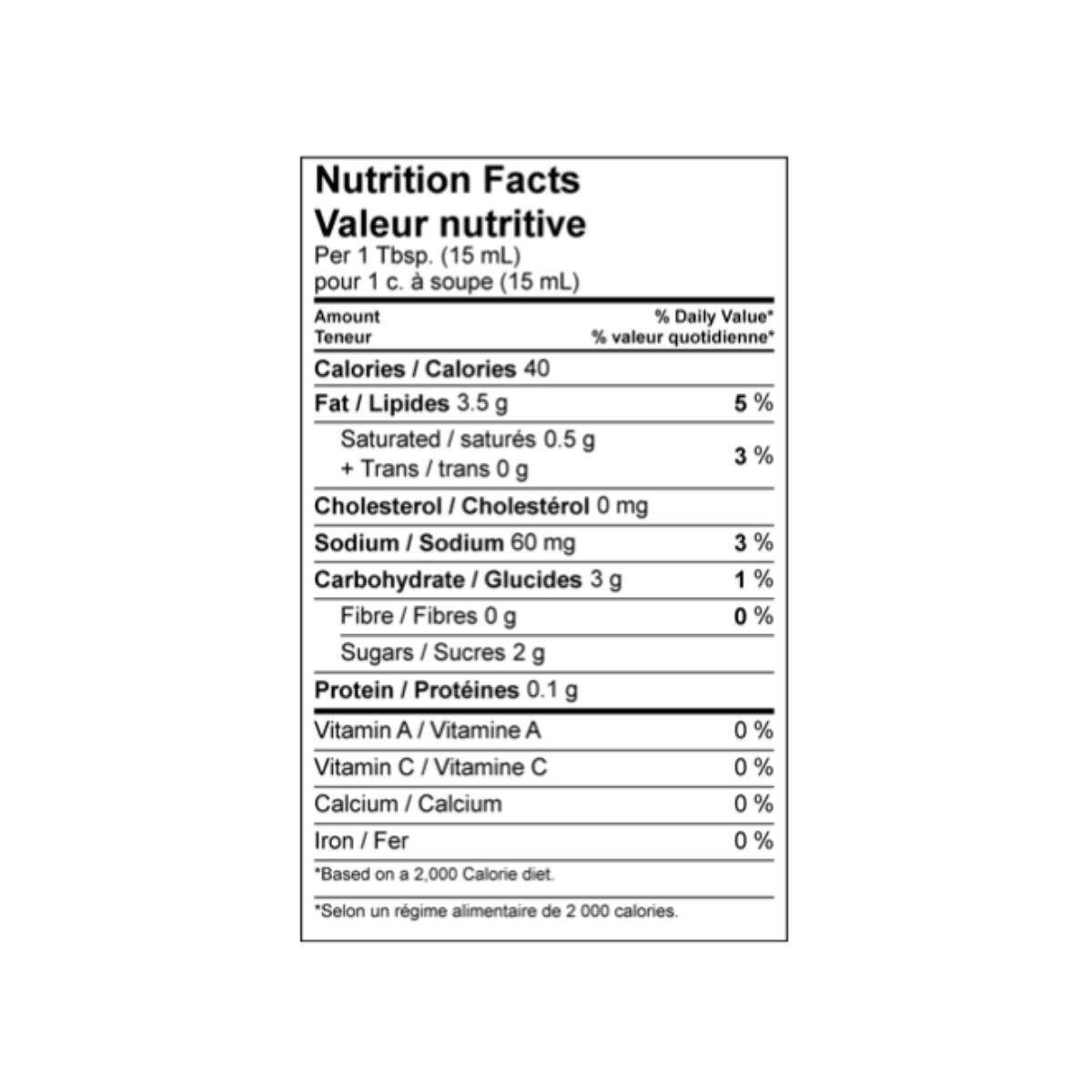Balsamic Vinaigrette and Marinade Nutritional Information